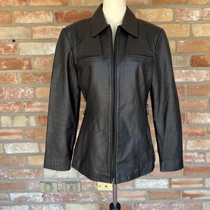 Sonoma 100% Lambskin Leather Zip Jacket size Small